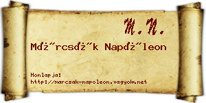 Márcsák Napóleon névjegykártya